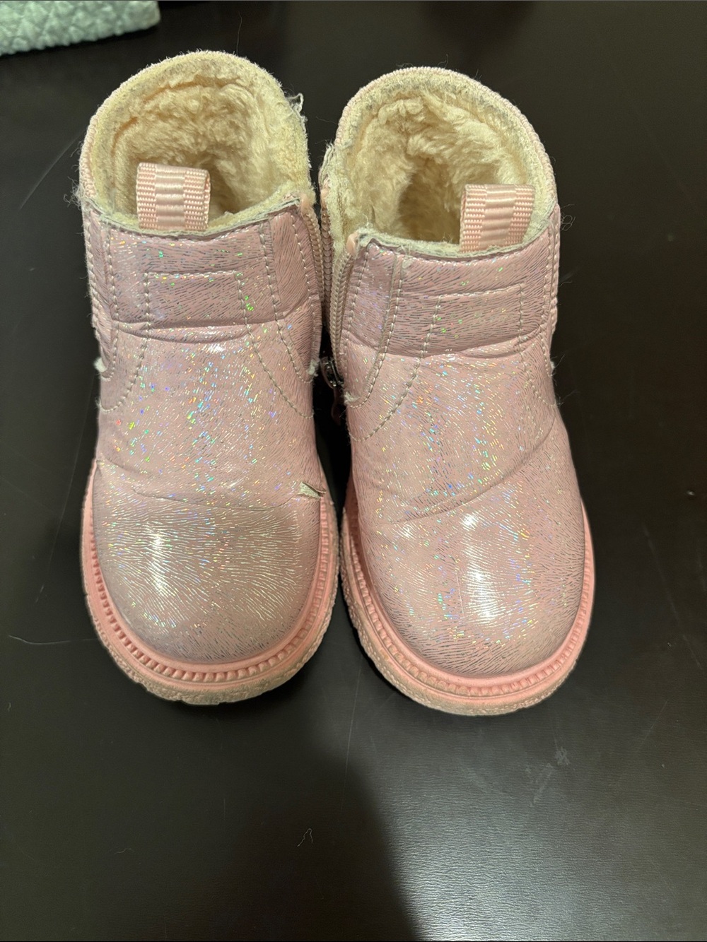 Kids Pink Sparkle Winter Boots